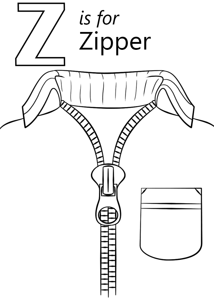 Letter Z Is For Zipper Coloring Page Md Coloring Page — Free Printable — free printable coloring page