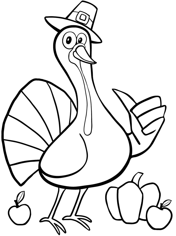 Cool Thanksgiving Turkey Coloring Page Md Coloring Page — Free Printable — free printable coloring page