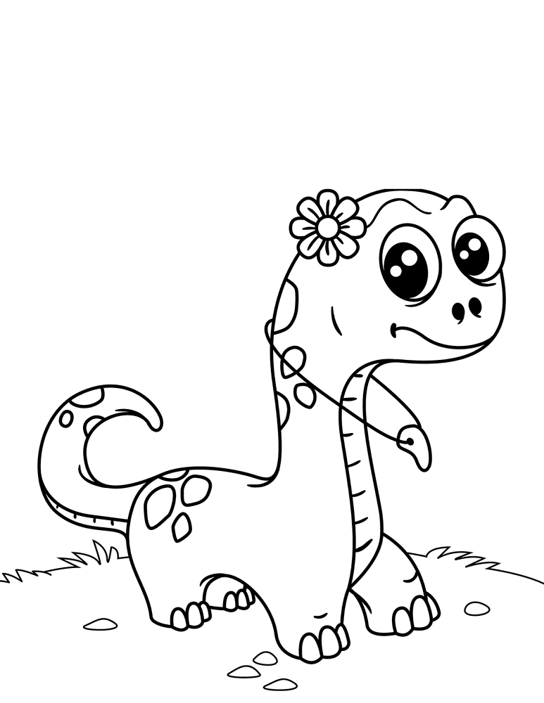 Cute Dinosaur With Tooth Necklace Coloring Page Md Coloring Page — Free Printable — free printable coloring page