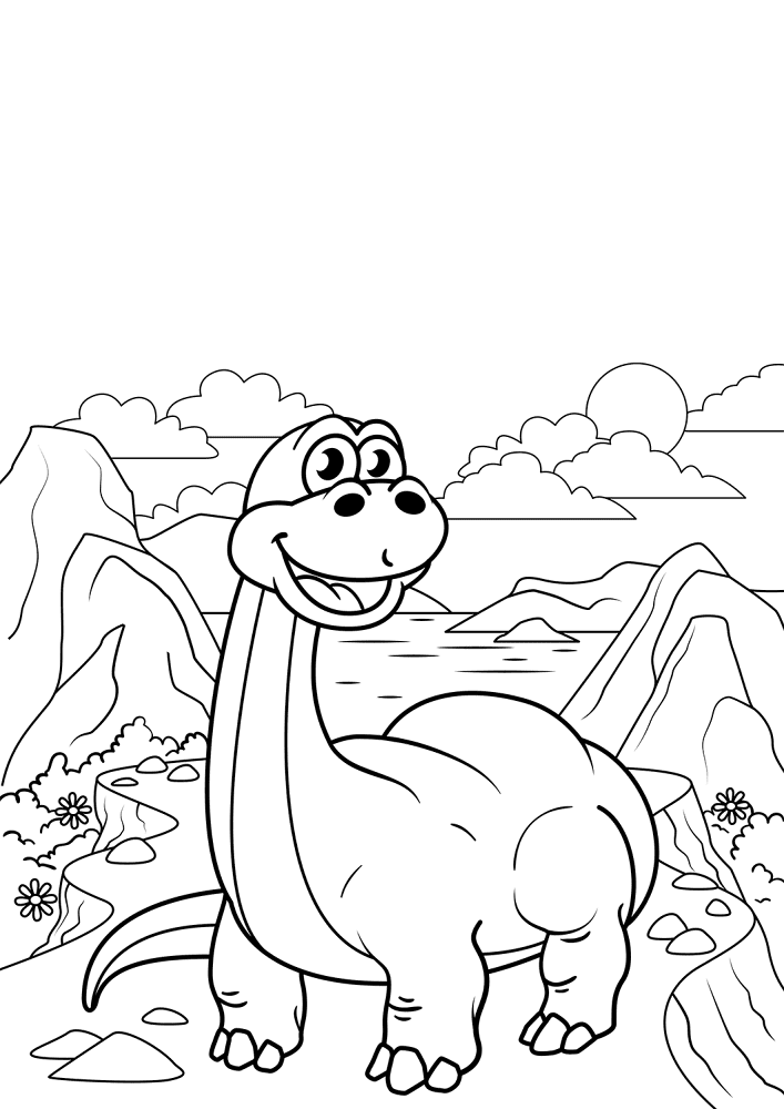 Cute Diplodocus Coloring Page Md Coloring Page — Free Printable — free printable coloring page