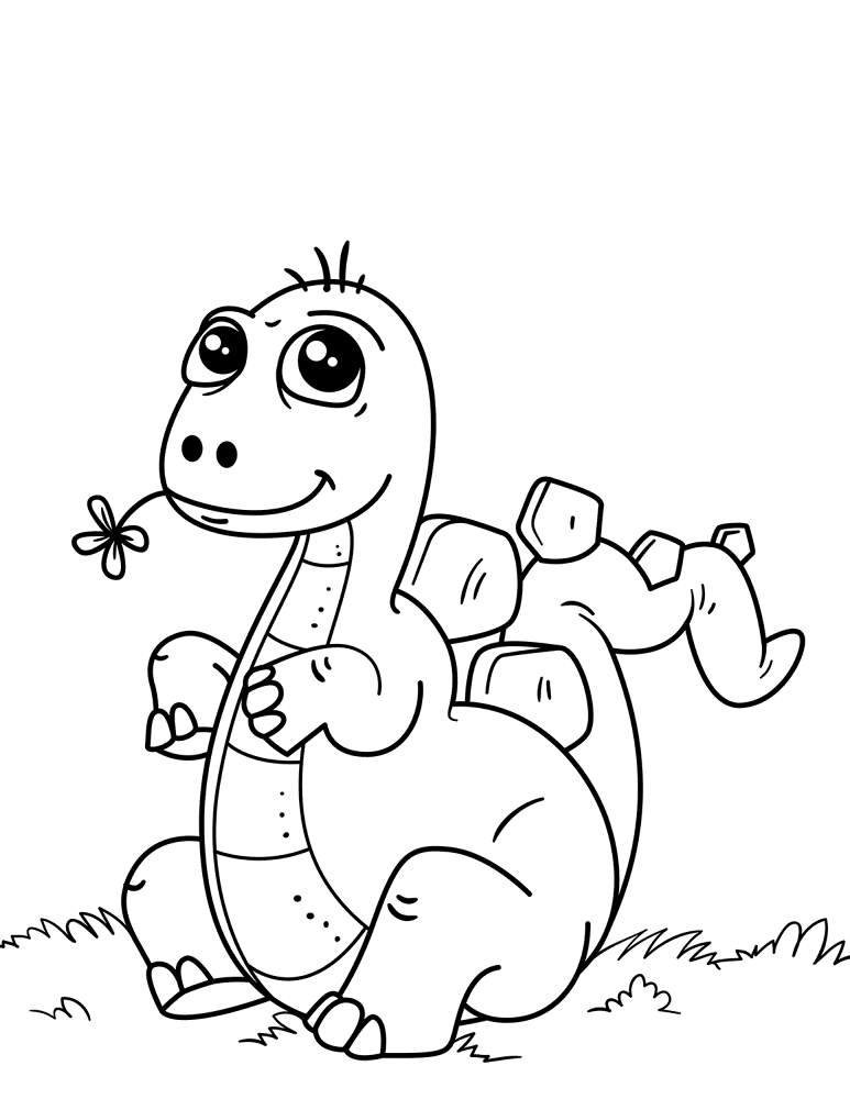 Cute Little Dinosaur Coloring Page Md Coloring Page — Free Printable — free printable coloring page