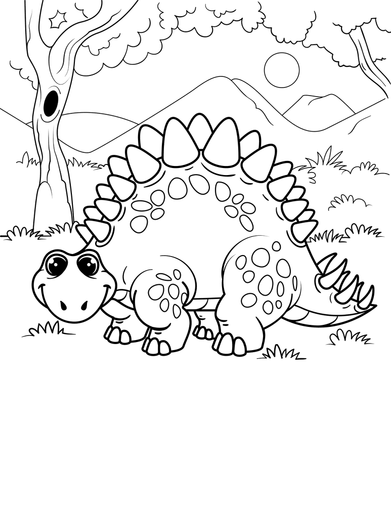 Cute Stegosaurus 2 Coloring Page Md Coloring Page — Free Printable — free printable coloring page