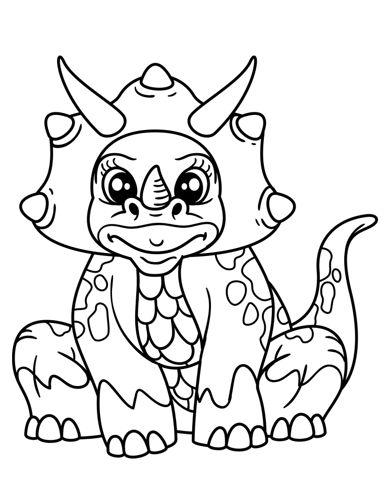 Cute Styracosaurus Coloring Page Md Coloring Page — Free Printable — free printable coloring page