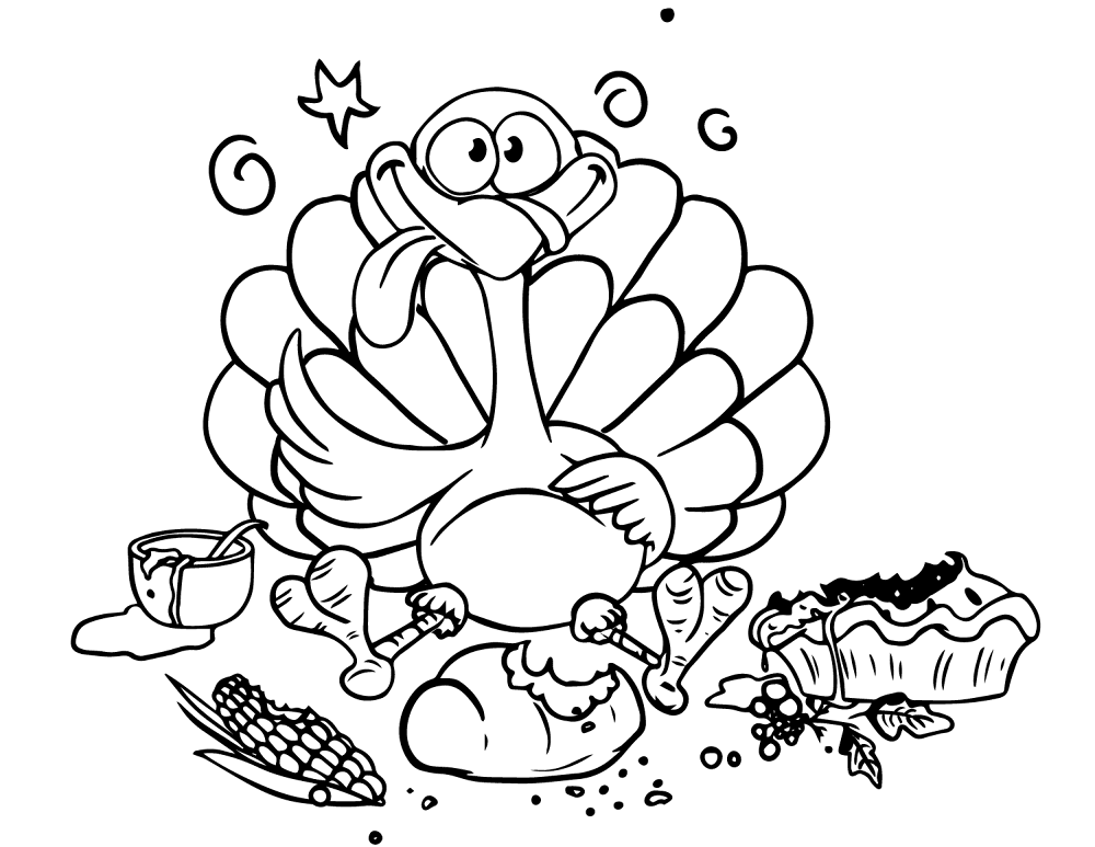 Cute Turkey With Load Stomach Coloring Page Md Coloring Page — Free Printable — free printable coloring page