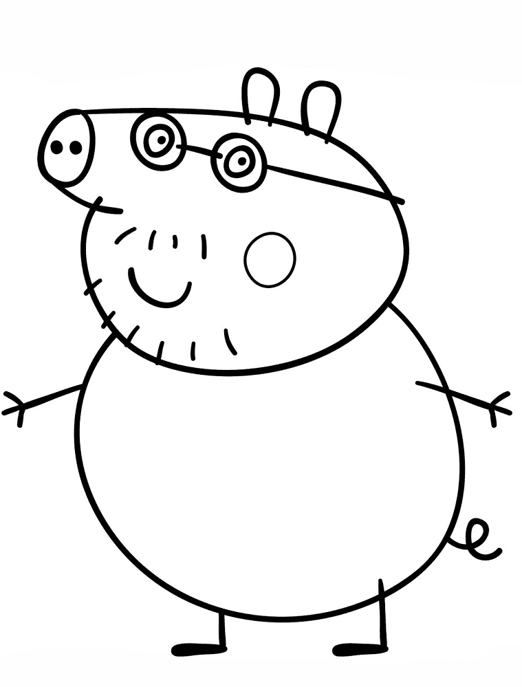 Daddy Pig Coloring Page Md Coloring Page — Free Printable — free printable coloring page