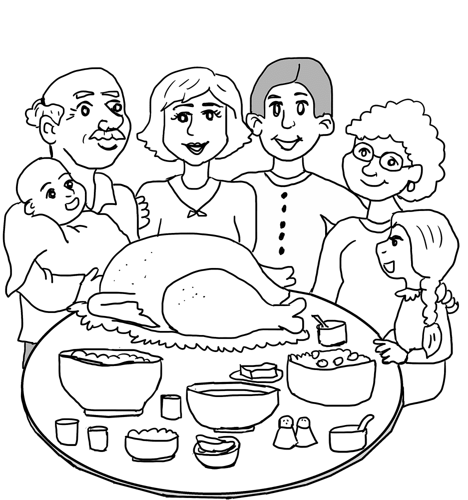 Family Dinner Coloring Page Md Coloring Page — Free Printable — free printable coloring page