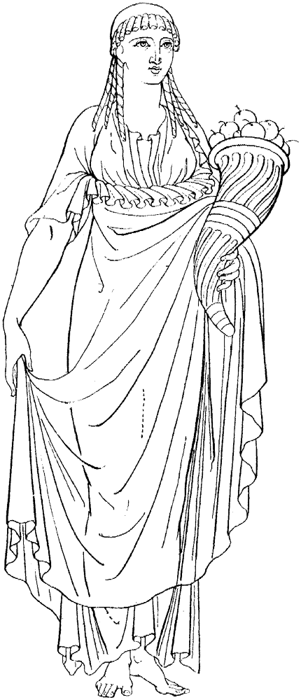 Greek Woman With Cornucopia Coloring Page Md Coloring Page — Free Printable — free printable coloring page