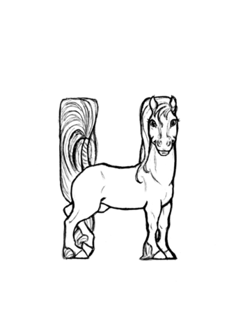 H Is For Horse Coloring Page Md Coloring Page — Free Printable — free printable coloring page