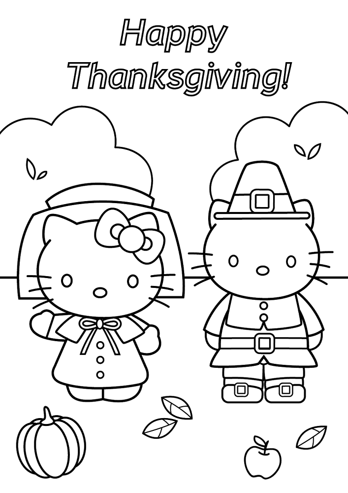 Hello Kitty Thanksgiving Coloring Page Md Coloring Page — Free Printable — free printable coloring page