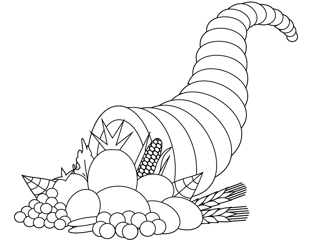Horn Of Plenty Coloring Page Md Coloring Page — Free Printable — free printable coloring page