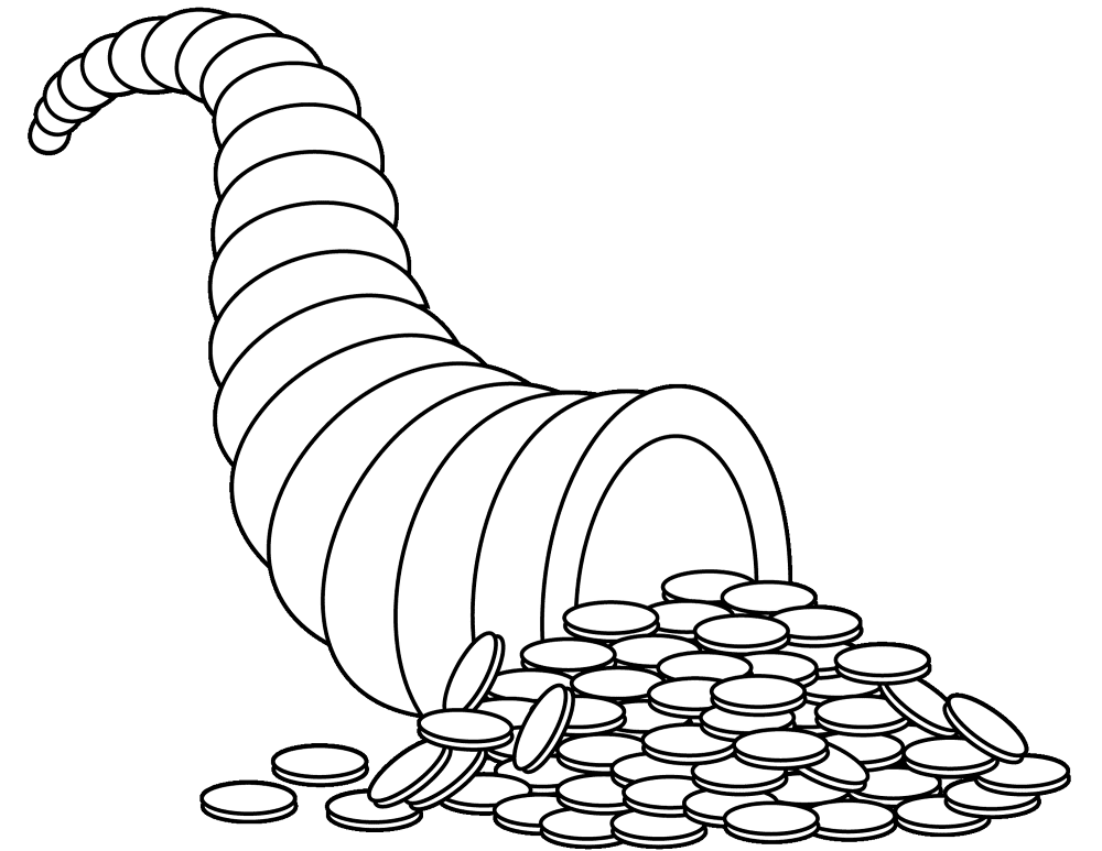 Horn Of Plenty Money Coloring Page Md Coloring Page — Free Printable — free printable coloring page