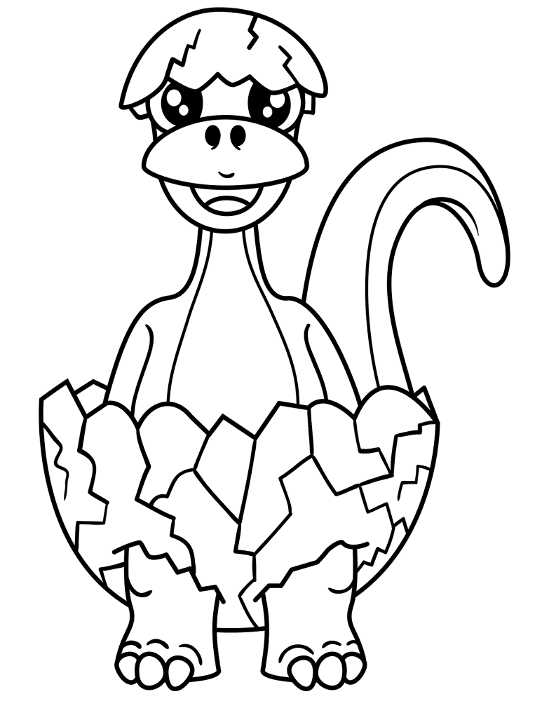 Newly Hatched Dinosaur Coloring Page Md Coloring Page — Free Printable — free printable coloring page