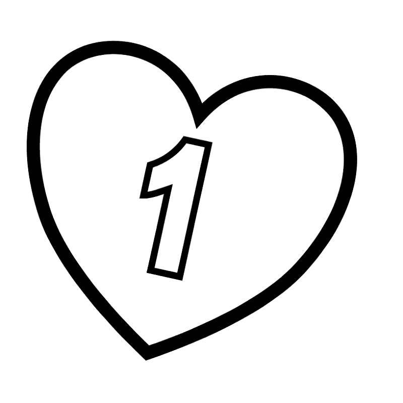 Number 1 In Heart Coloring Page Md Coloring Page — Free Printable — free printable coloring page