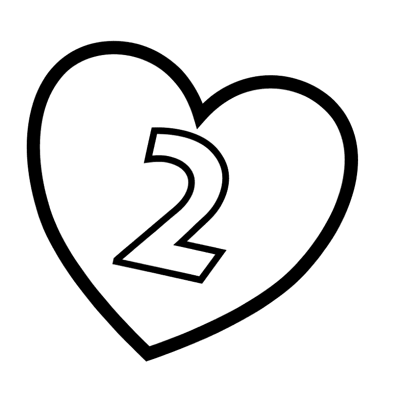 Number 2 In Heart Coloring Page Md Coloring Page — Free Printable — free printable coloring page