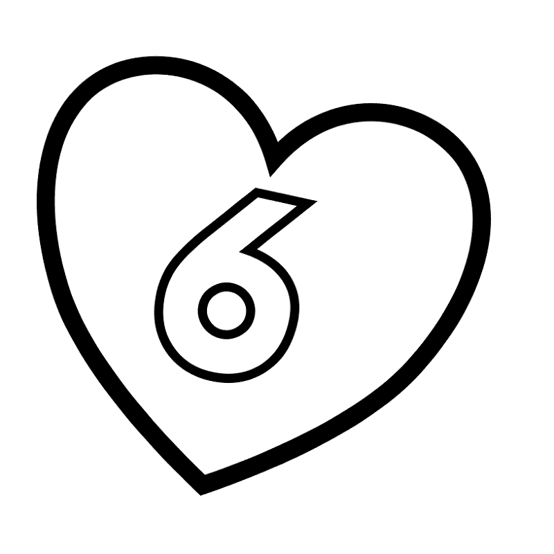 Number 6 In Heart Coloring Page Md Coloring Page — Free Printable — free printable coloring page