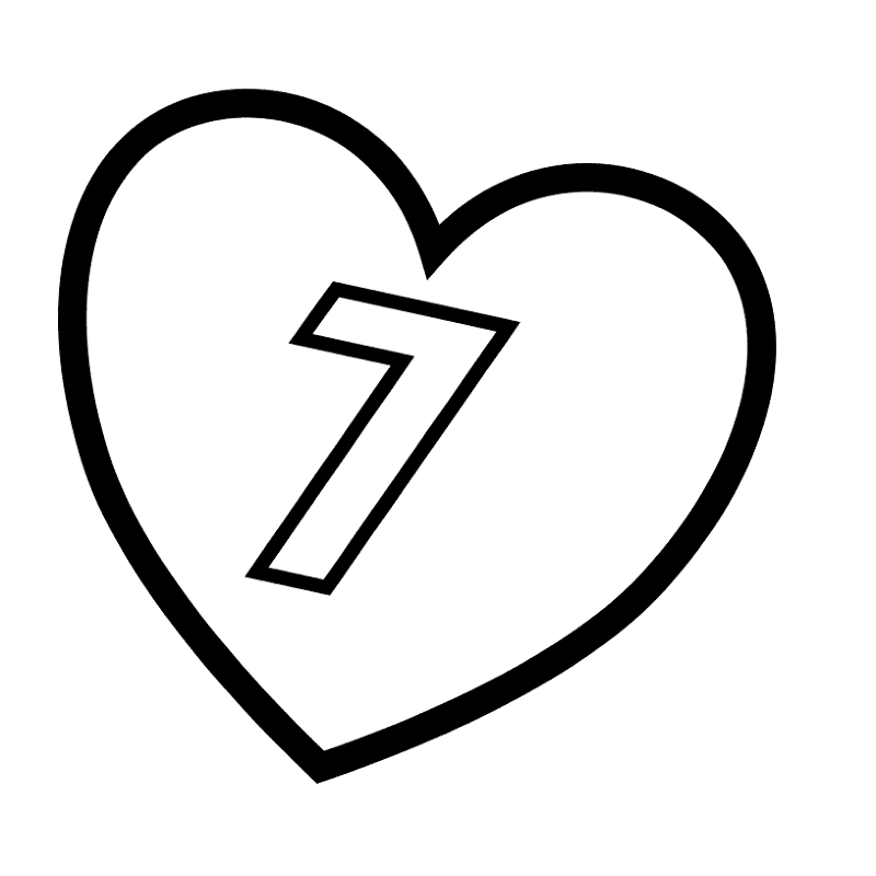 Number 7 In Heart Coloring Page Md Coloring Page — Free Printable — free printable coloring page