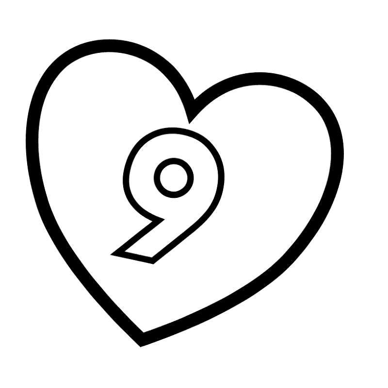 Number 9 In Heart Coloring Page Md Coloring Page — Free Printable — free printable coloring page