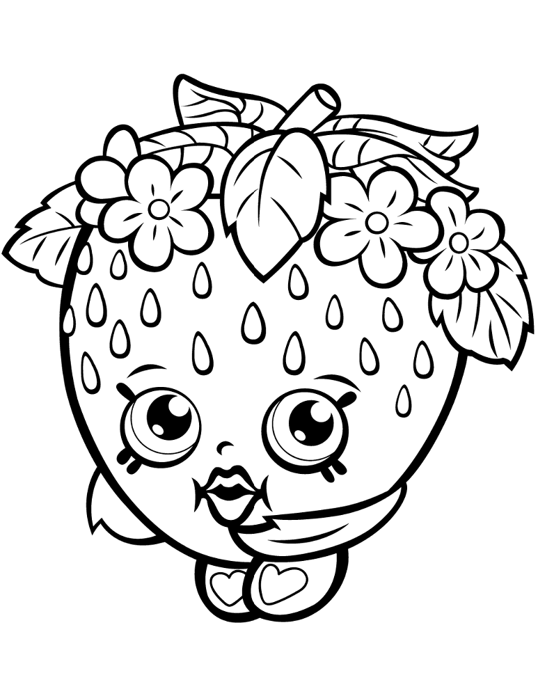 Strawberry Kiss Shopkin Coloring Page Md Coloring Page — Free Printable — free printable coloring page