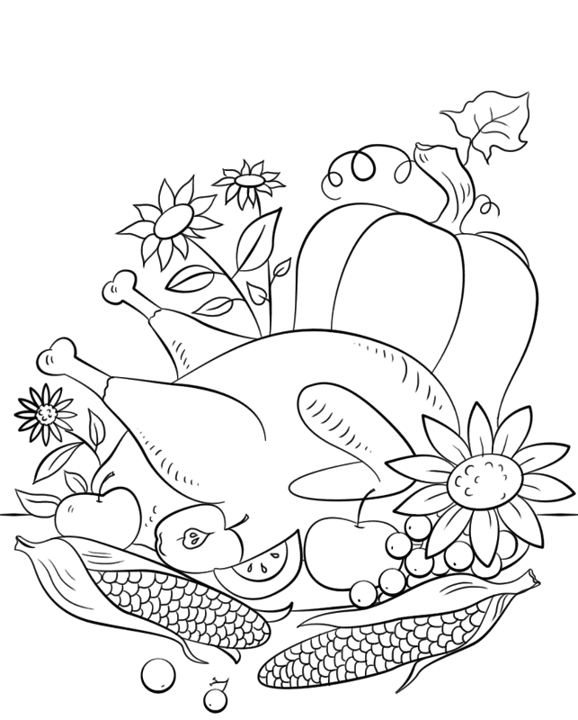 Thanksgiving Food Coloring Page Md Coloring Page — Free Printable — free printable coloring page