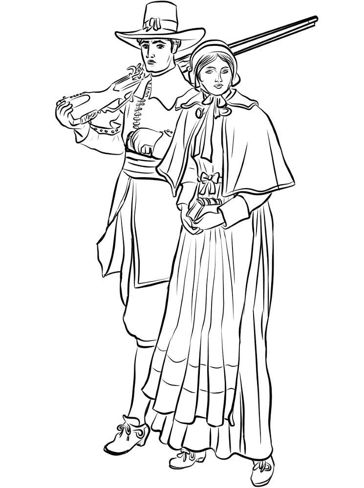 The Pilgrims The Founders Of Plymouth Colony Coloring Page Md Coloring Page — Free Printable — free printable coloring page