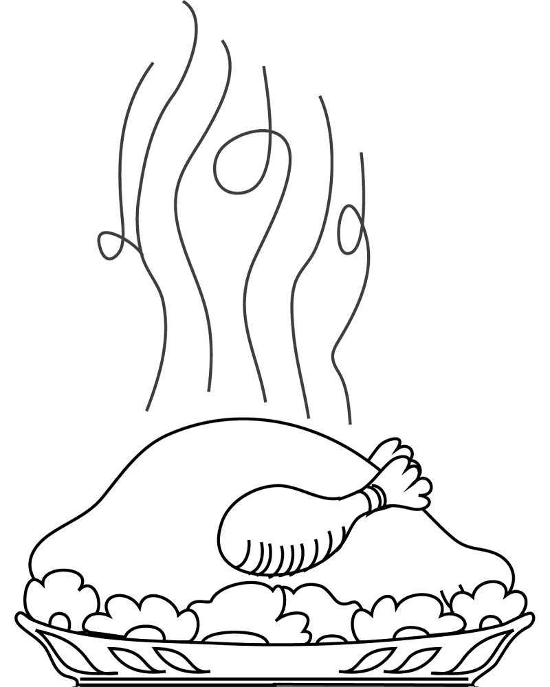 Turkey Dinner Coloring Page Md Coloring Page — Free Printable — free printable coloring page