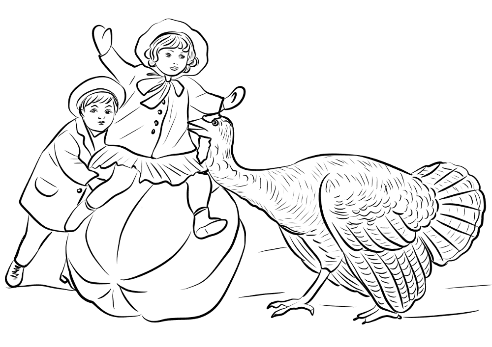 Vintage Thanksgiving Coloring Page Md Coloring Page — Free Printable — free printable coloring page