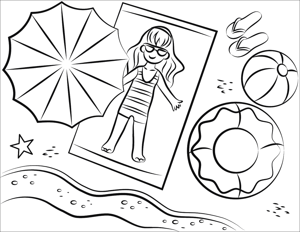 Beach Fun Coloring Page Md Coloring Page — Free Printable — free printable coloring page