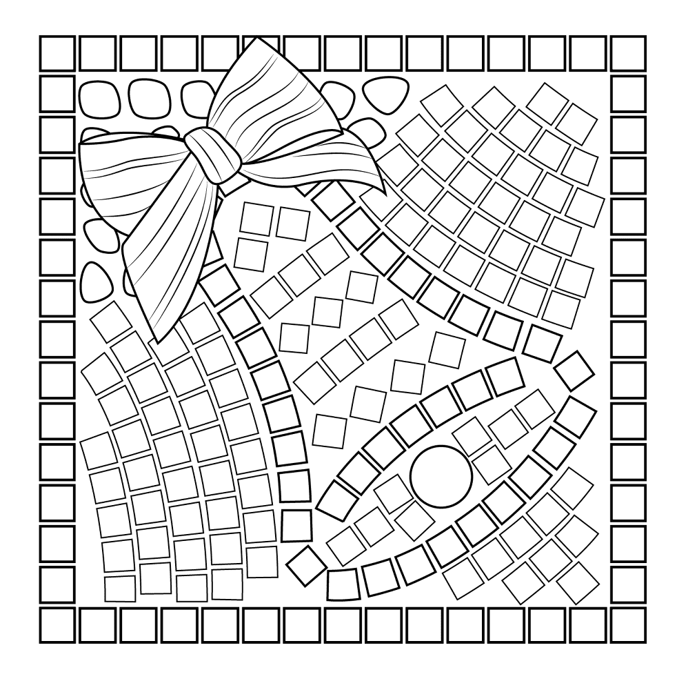 Christmas Bell Mosaic Coloring Pages Md Coloring Page — Free Printable — free printable coloring page