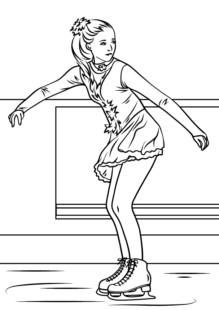 Girl Ice Skating Coloring Page Md Coloring Page — Free Printable — free printable coloring page