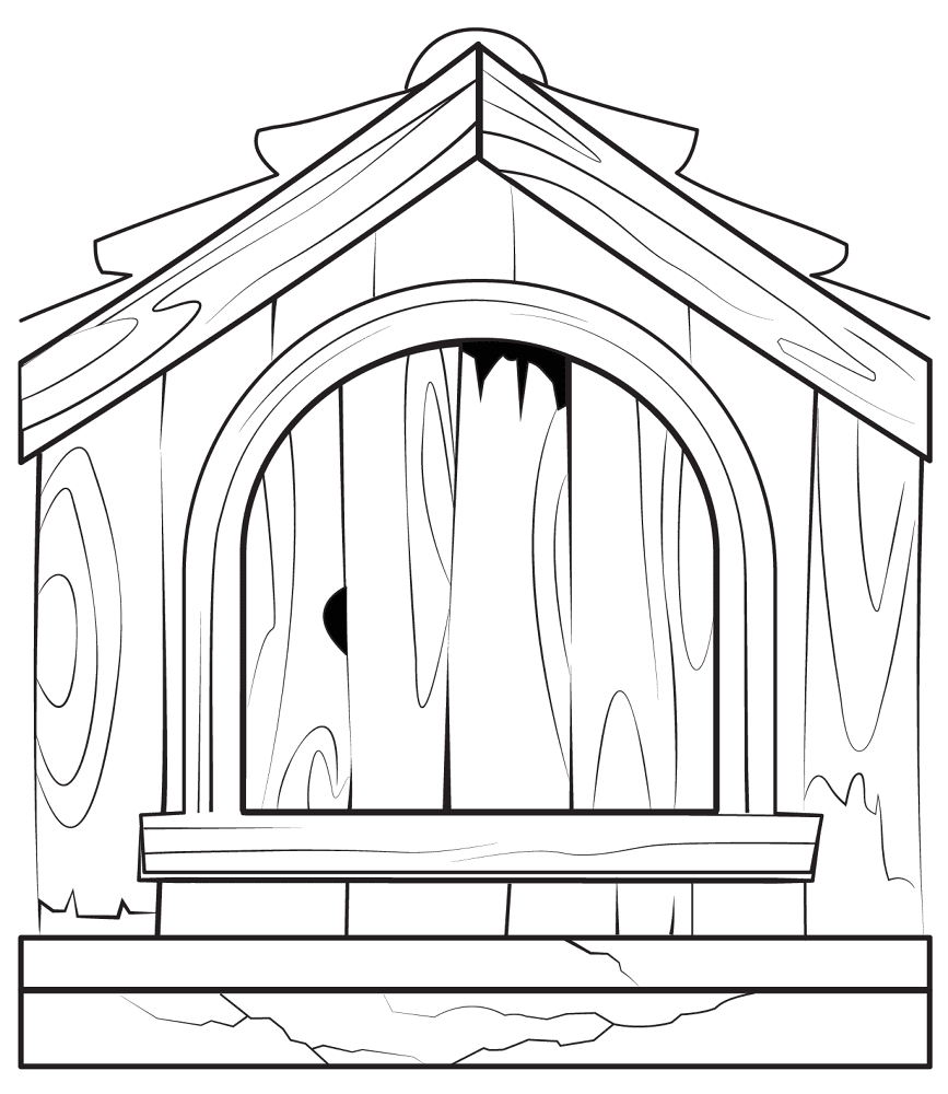 Haunted House Closed Window Coloring Page Md Coloring Page — Free Printable — free printable coloring page