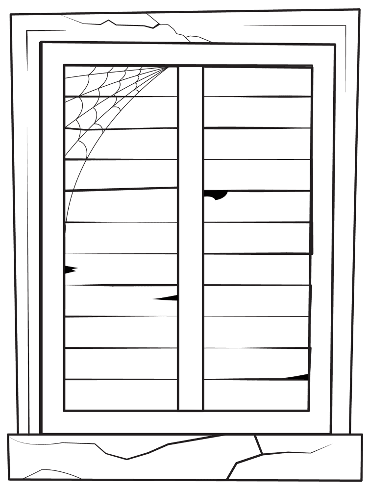 Haunted House Old Window Coloring Page Md Coloring Page — Free Printable — free printable coloring page