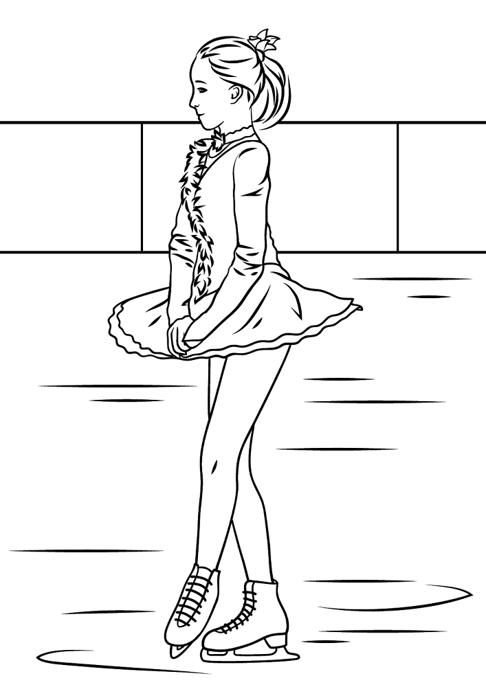 Ice Skating Girl Coloring Page Md Coloring Page — Free Printable — free printable coloring page