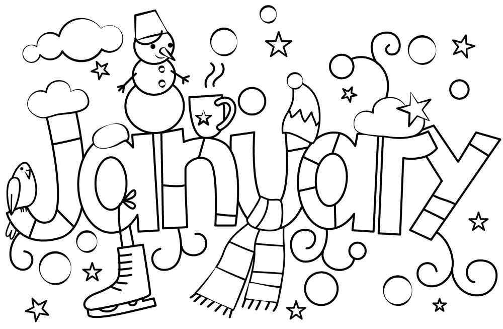 January Coloring Page Md Coloring Page — Free Printable — free printable coloring page