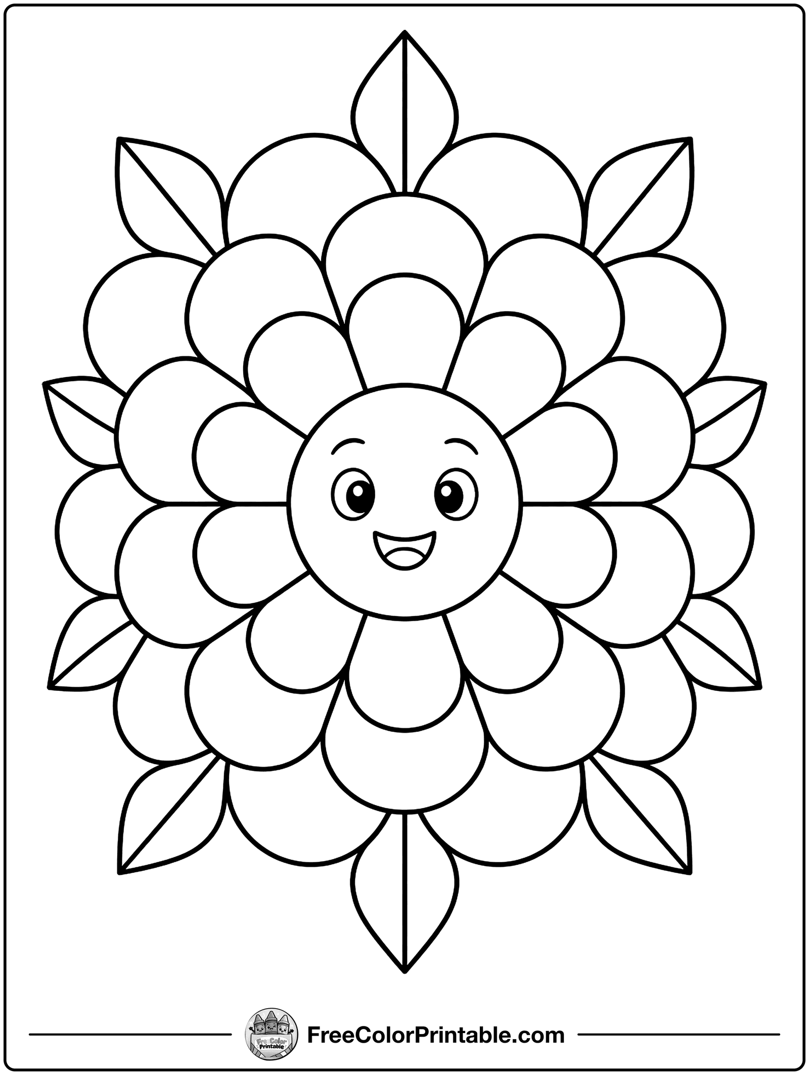 Simple Flower Mandala Coloring Page — free color printable