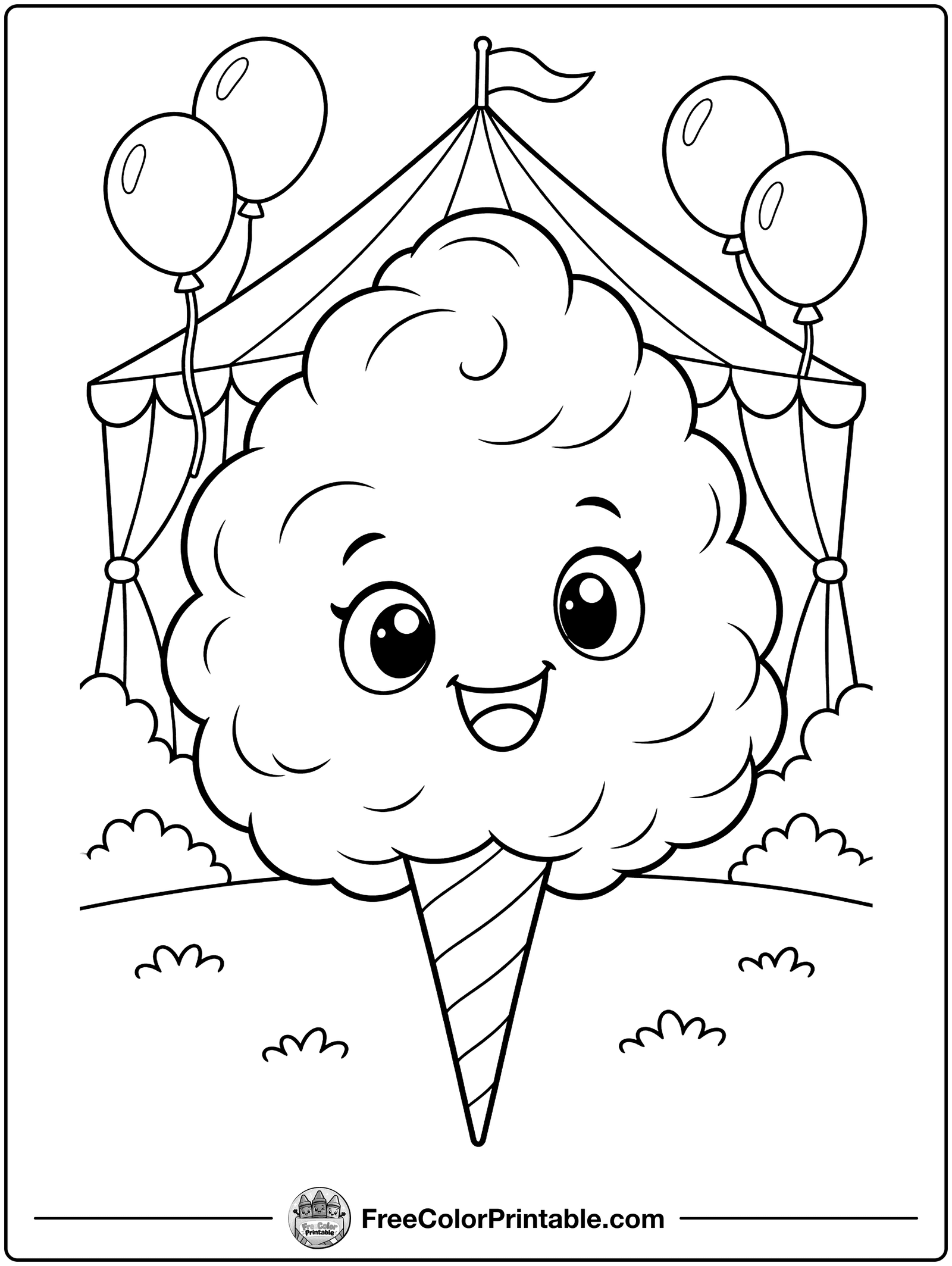 Cotton Candy at the Fair Coloring Page — free color printable