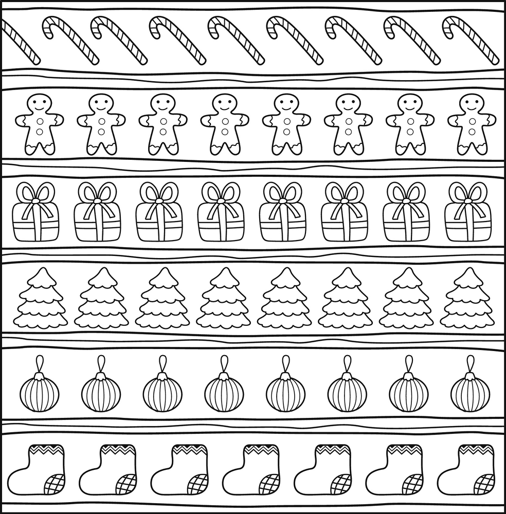 Christmas Pattern Coloring Page Md Coloring Page — Free Printable — free printable coloring page