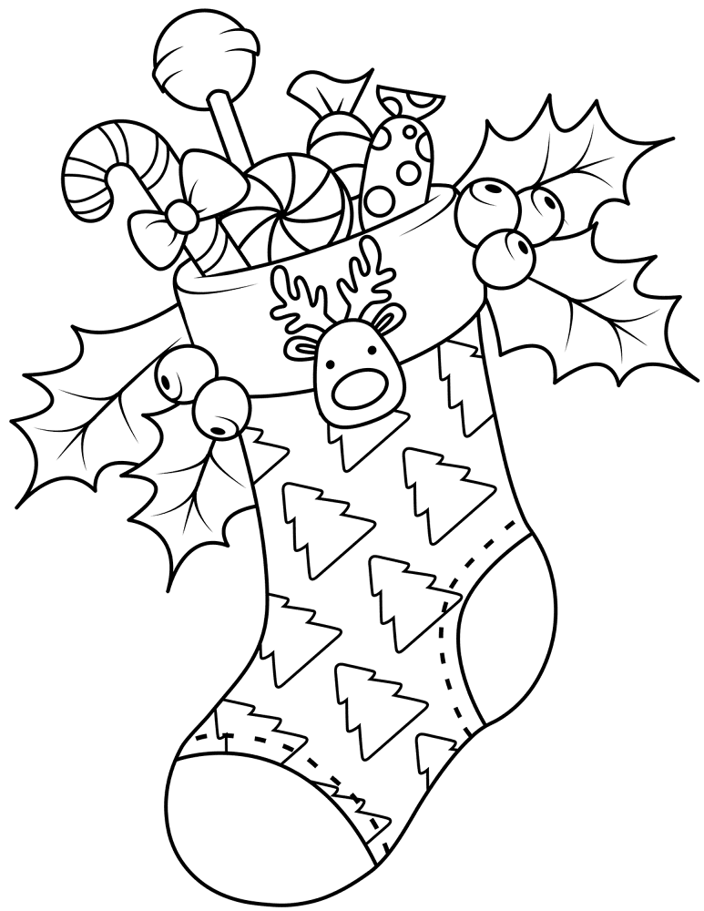 Christmas Stocking Coloring Page Md Coloring Page — Free Printable — free printable coloring page