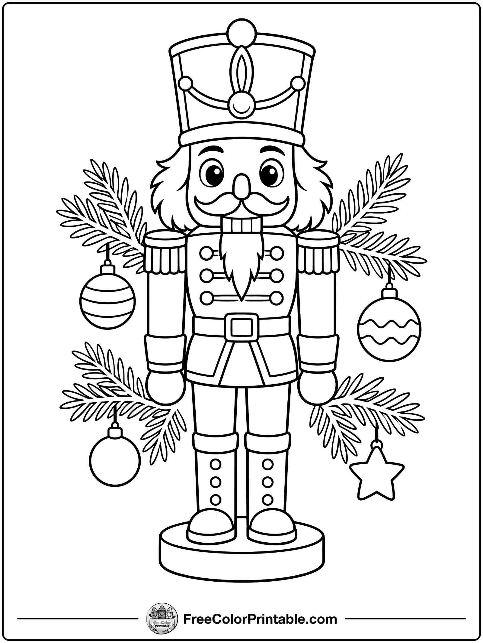 Wooden Nutcracker Soldier Coloring Page — free color printable