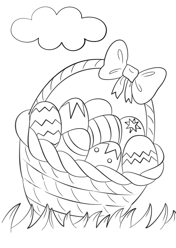 Basket Of Easter Eggs Coloring Page Md Coloring Page — Free Printable — free printable coloring page
