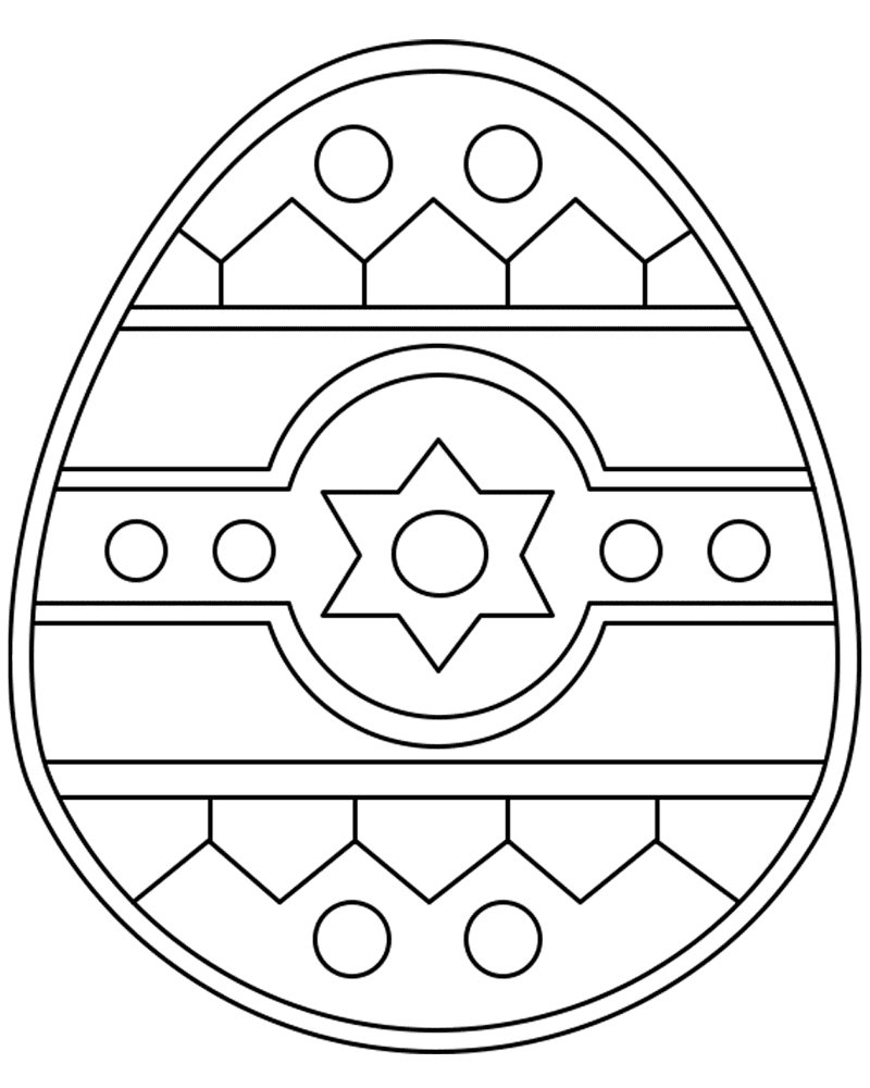 Decorated Easter Egg With Geometric Patterns Md Coloring Page — Free Printable — free printable coloring page