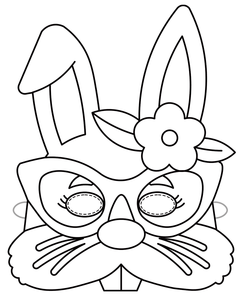 Easter Bunny Paper Mask Md Coloring Page — Free Printable — free printable coloring page