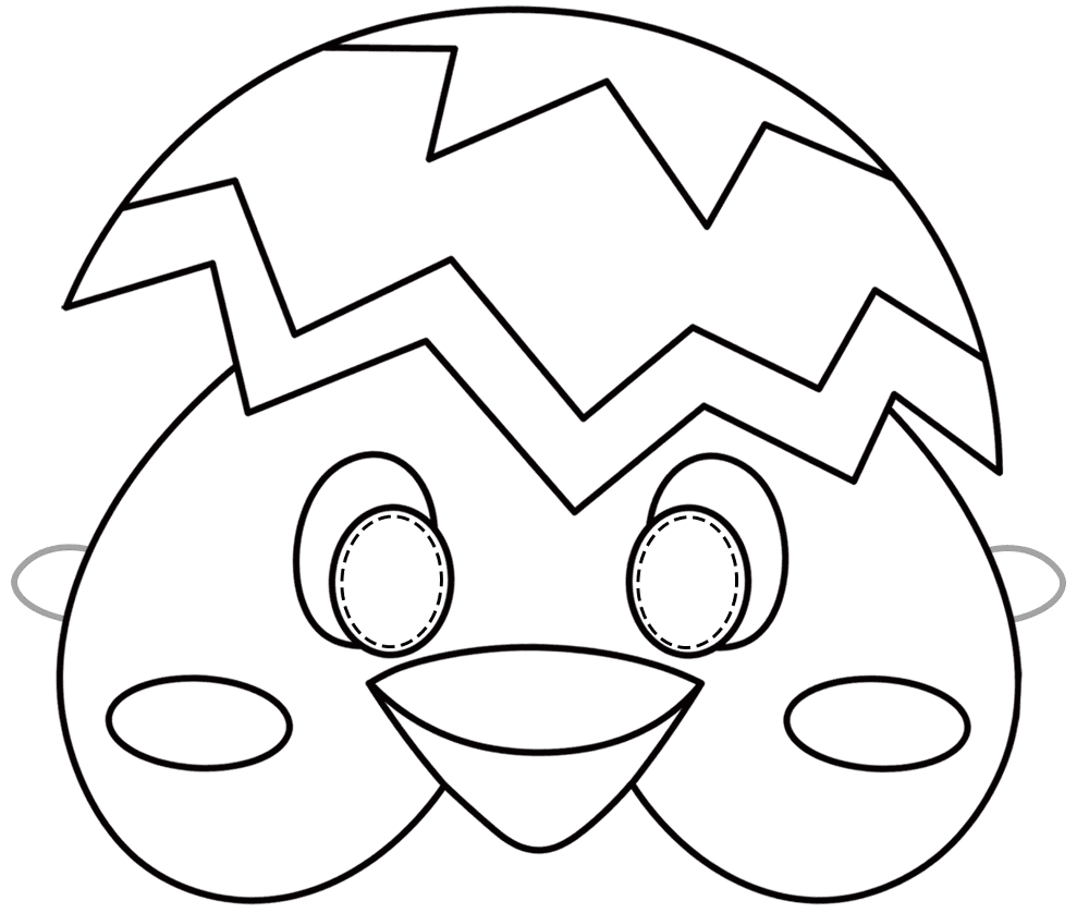 Easter Chick Egg Mask Md Coloring Page — Free Printable — free printable coloring page