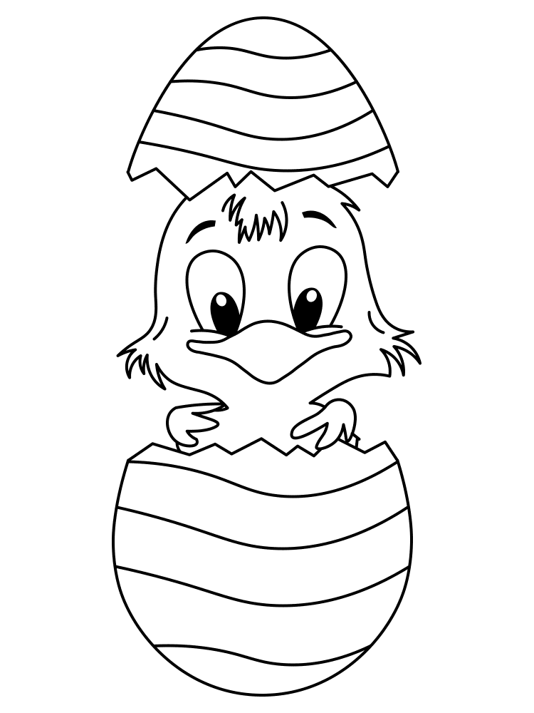 Easter Egg Chick Md Coloring Page — Free Printable — free printable coloring page