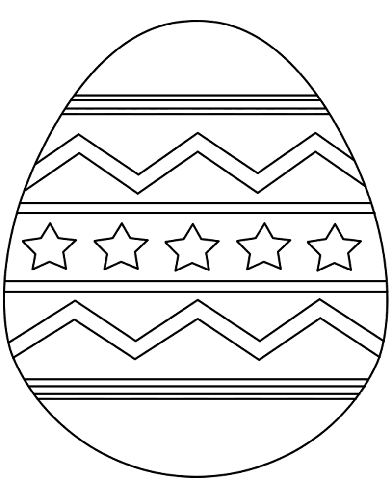 Easter Egg Decoration With Stars 1 Md Coloring Page — Free Printable — free printable coloring page