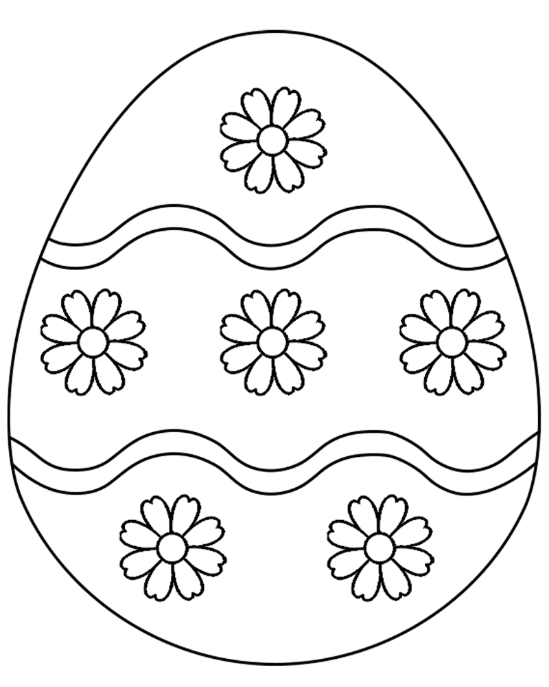 Easter Egg With Flower Decoration Md Coloring Page — Free Printable — free printable coloring page