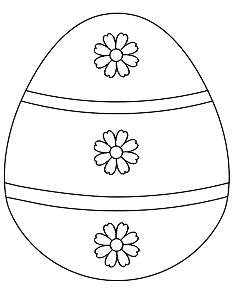 Easter Egg With Flower Decorations 1 Md Coloring Page — Free Printable — free printable coloring page