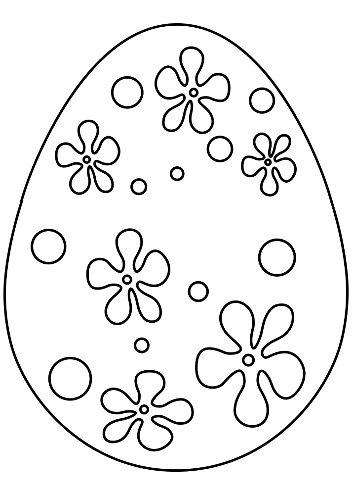 Easter Egg With Flowers Md Coloring Page — Free Printable — free printable coloring page
