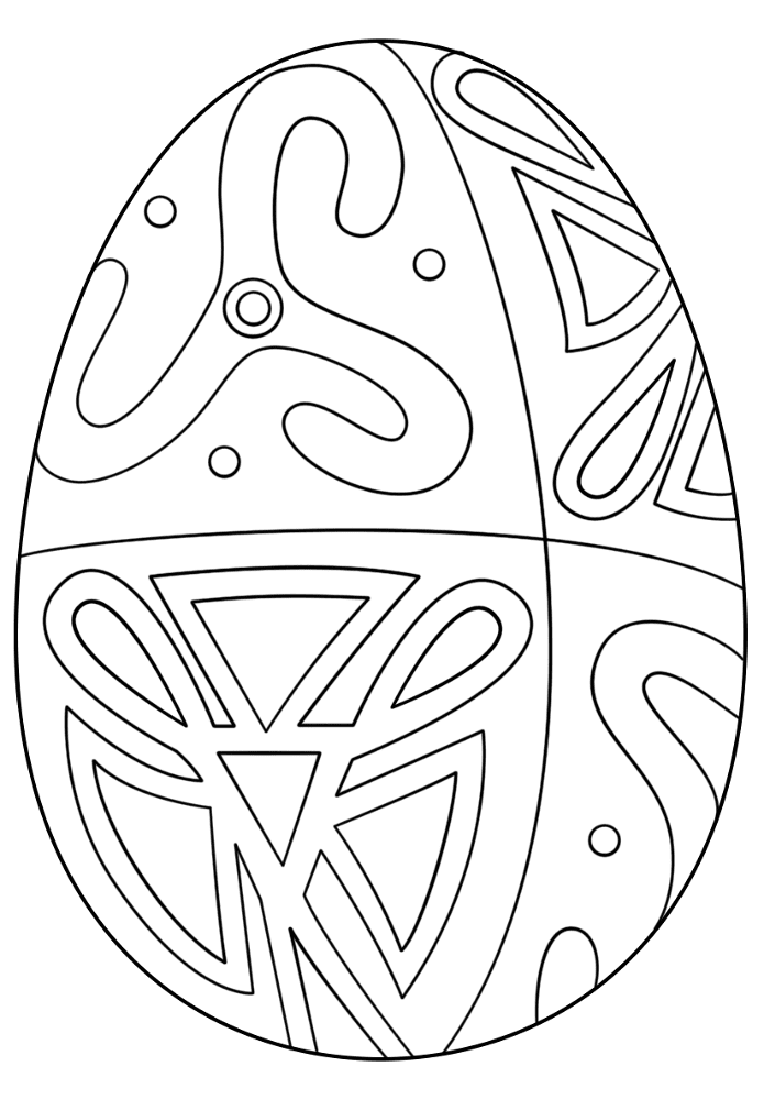 Easter Egg With Folk Pattern Coloring Page Md Coloring Page — Free Printable — free printable coloring page