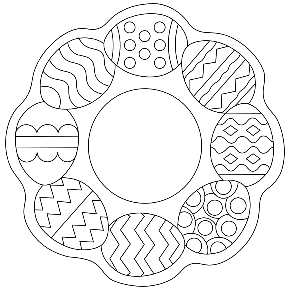Easter Egg Wreath Decoration 1 Md Coloring Page — Free Printable — free printable coloring page
