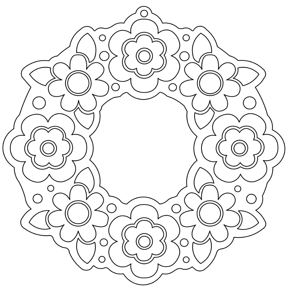 Easter Flower Wreath Decoration Md Coloring Page — Free Printable — free printable coloring page